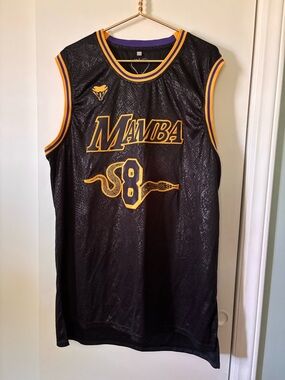 Mamba #8 Black & Gold Basketball Jersey